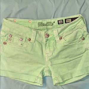 Lime Green Miss Me shorts